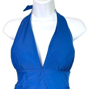 Tommy Hilfiger‎ Womens Sky Captain Halter Tummy Control One Piece Swimsuit Sz 8